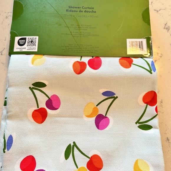 Kate Spade Cherries Shower Curtain - 72 x 72 - NWT - Picture 6 of 6